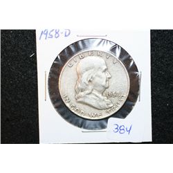 1958-D Ben Franklin Half Dollar