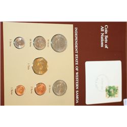 Independent State of Western Samoa; Coin Sets of All Nations W/Postal Stamp Dated 1984