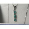 Image 1 : ZAMBIAN EMERALD DIAMOND STICK PLATNIUM OVERLAY SILVER PENDANT