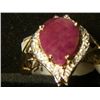 Image 2 : 14k GOLD RUBY SOLITARE RING SIZE 7