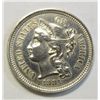 Image 1 : 1881  proof 3 cent nickel cleaned
