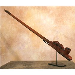 Figural Catlinite Pipe Bowl & Stem, 19th century