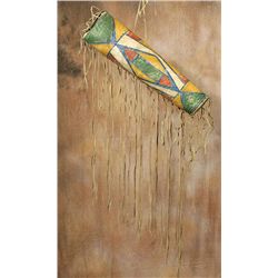 Crow Parfleche War Bonnet Case, early 1900s