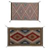 Image 1 : Pair of Navajo Raised Outline Weavings, 4'10 x 2'7" & 3'10" x 2'5"