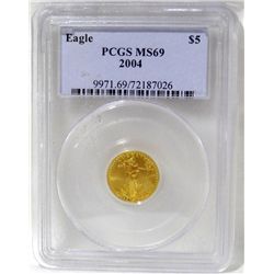 2004 Five Dollar Gold Eagle Coin PCGS MS69