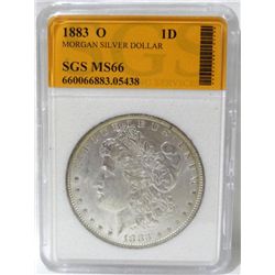 1883-O Morgan Silver Dollar SGS MS66