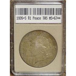 1926-S Peace Dollar T.A.S. MS-67** w/ Appraisal