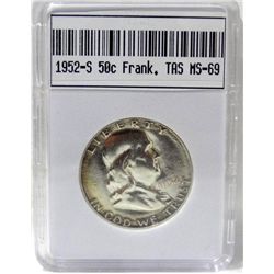 1952-S Franklin Half  Dollar TAS MS-69 W/App