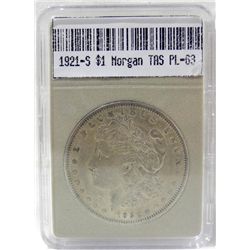 1921-S Morgan Dollar TAS PL-63 W/Appraisal