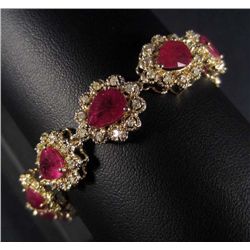 14K GOLD RUBY AND DIAMOND BRACELET