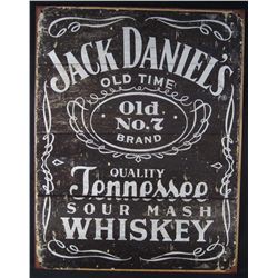 5669 - METAL ADVERTISING SIGN - JACK DANIELS LABEL - 12.5x16"