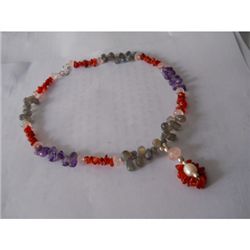 169.00 ctw Semi Precious Neclace .925 Sterling