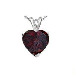 Natural 2.10 ctw Garnet Heart Pendant .925 Sterling