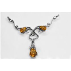 NATURAL 4.00g CITRINE OVAL PENDANT .925 STERLING SILVER