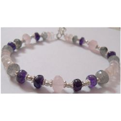 Natural 100.10ct Semi Precious Bracelet .925 Sterling