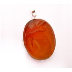 Natural 55.55 ctw Susunight Oval Pendant .925 Sterling