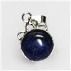 Image 1 : NATURAL 4.11 GRAMS LAPIS OVAL PENDANT .925 STERLING SIL