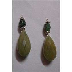 Natural 21.85ct Emerald,Semi Precious Earring .925 Ster