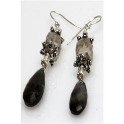 Natural 42.80ct Semi Precious Earring .925 Sterling