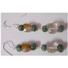 Image 1 : Natural 33.85ct Emerald/Semi Precious Earring .925 Ster