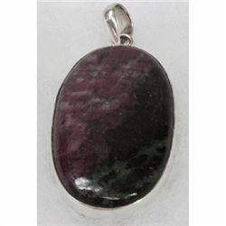 Natural 21g Semi-Precious Pendant .925 Sterling Silver