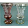 Image 1 : 2 Bohemian Glass Hand Painted Winter Goblets