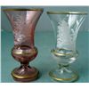 Image 2 : 2 Bohemian Glass Hand Painted Winter Goblets