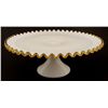 Image 1 : Fenton Gold Amber Crest Milk Glass Cake Stand -Rare