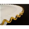 Image 2 : Fenton Gold Amber Crest Milk Glass Cake Stand -Rare