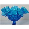 Image 2 : 3 Fenton Compotes Colonial Blue & Green Rose Thumbprint