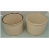 Image 1 : 2 Earthenware Pots 7" Diameter Grey Rim Tan 5" Tall