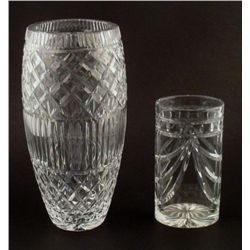 2 Elegant Glass Vases, Small & Large 13"