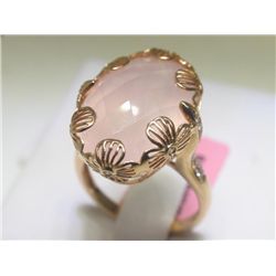 16.39CT Quartz and .21 CT Diamonds 18K Rose Gold Ring