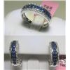 Image 1 : Blue Sapphire and Diamonds Earrings and Ring Set