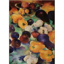 Diane French Gaugush Art Print Plums w/ Yellow Peppers