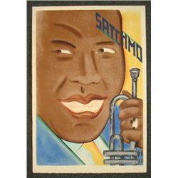 Seymour Chwast Signed Print Satchmo Louis Armstrong Art