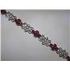Image 1 : 7.31 CT Ruby & .20 CT Diamonds 14K White Gold Bracelet