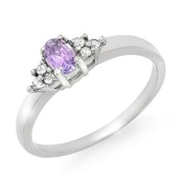 Genuine 0.31ctw Tanzanite & Diamond Ring 10K White Gold
