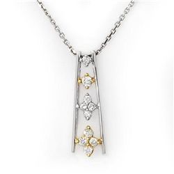Natural 0.25 ctw Diamond Necklace 10K Multi tone Gold
