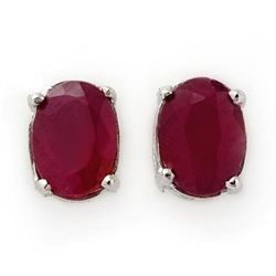 Genuine 1.50 ctw Ruby Stud Earrings 14K White Gold