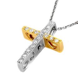 Natural 0.17 ctw Diamond Necklace 10K Multi tone Gold