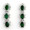 Image 1 : Genuine 4.88 ctw Emerald & Diamond Earrings White Gold