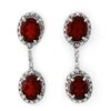 Image 1 : Genuine 8.10 ctw Garnet & Diamond Earrings White Gold