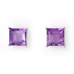 Genuine 2.0 ctw Amethyst Earrings 14K White Gold