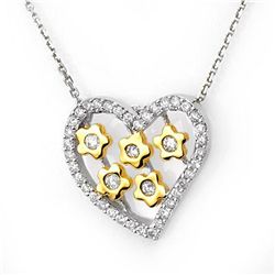 Natural 0.45 ctw Diamond Necklace 10K Multi tone Gold