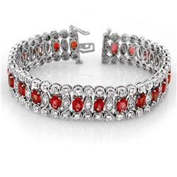Genuine 18.5ct Red Sapphire & Diamond Bracelet 14K Gold