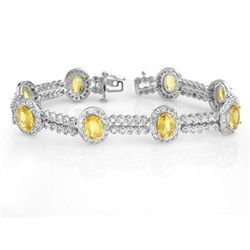 Genuine 17.25 ctw Sapphire & Diamond Bracelet 14K Gold