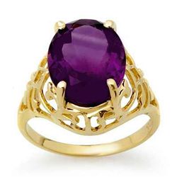 Genuine 4.5 ctw Amethyst Ring 10K Yellow Gold