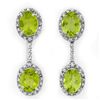 Image 1 : Genuine 8.10 ctw Peridot & Diamond Earrings White Gold
