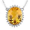 Image 1 : Genuine 15.75 ctw Citrine & Diamond Necklace White Gold